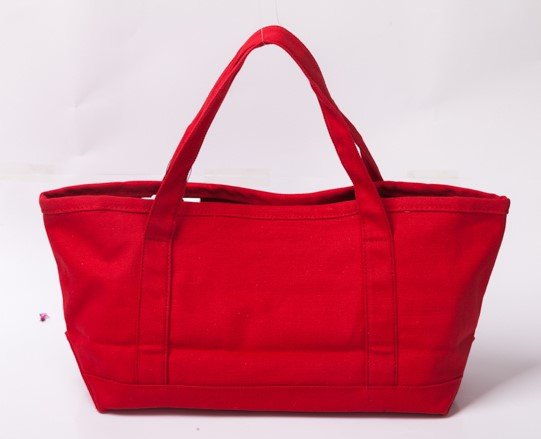 red canvas bag