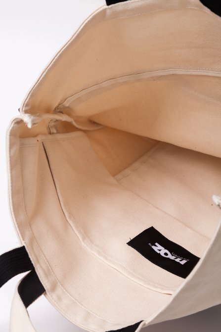 Beige Canvas Tote Bag