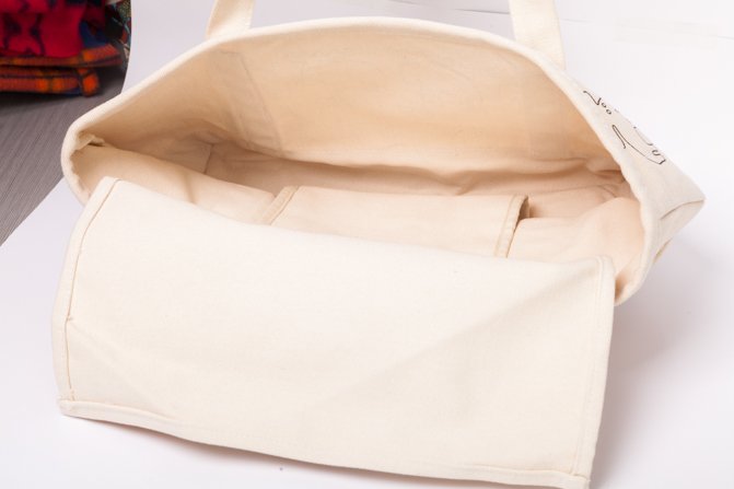 Beige Canvas Tote Bag
