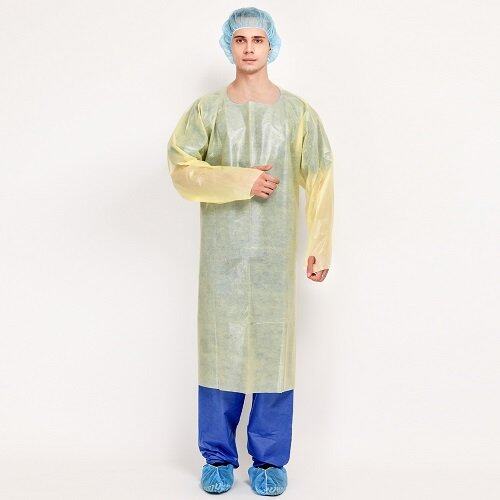 Water Repellent Plastic Pe Coated Disposable Isolation Cover Gown