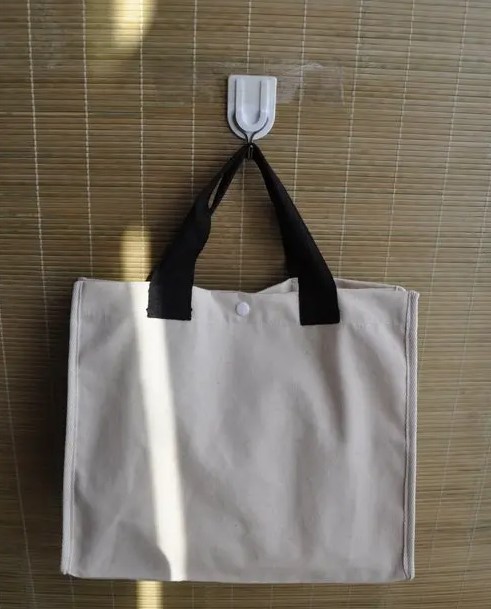 Beige Canvas Tote Bag